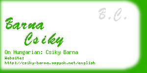 barna csiky business card